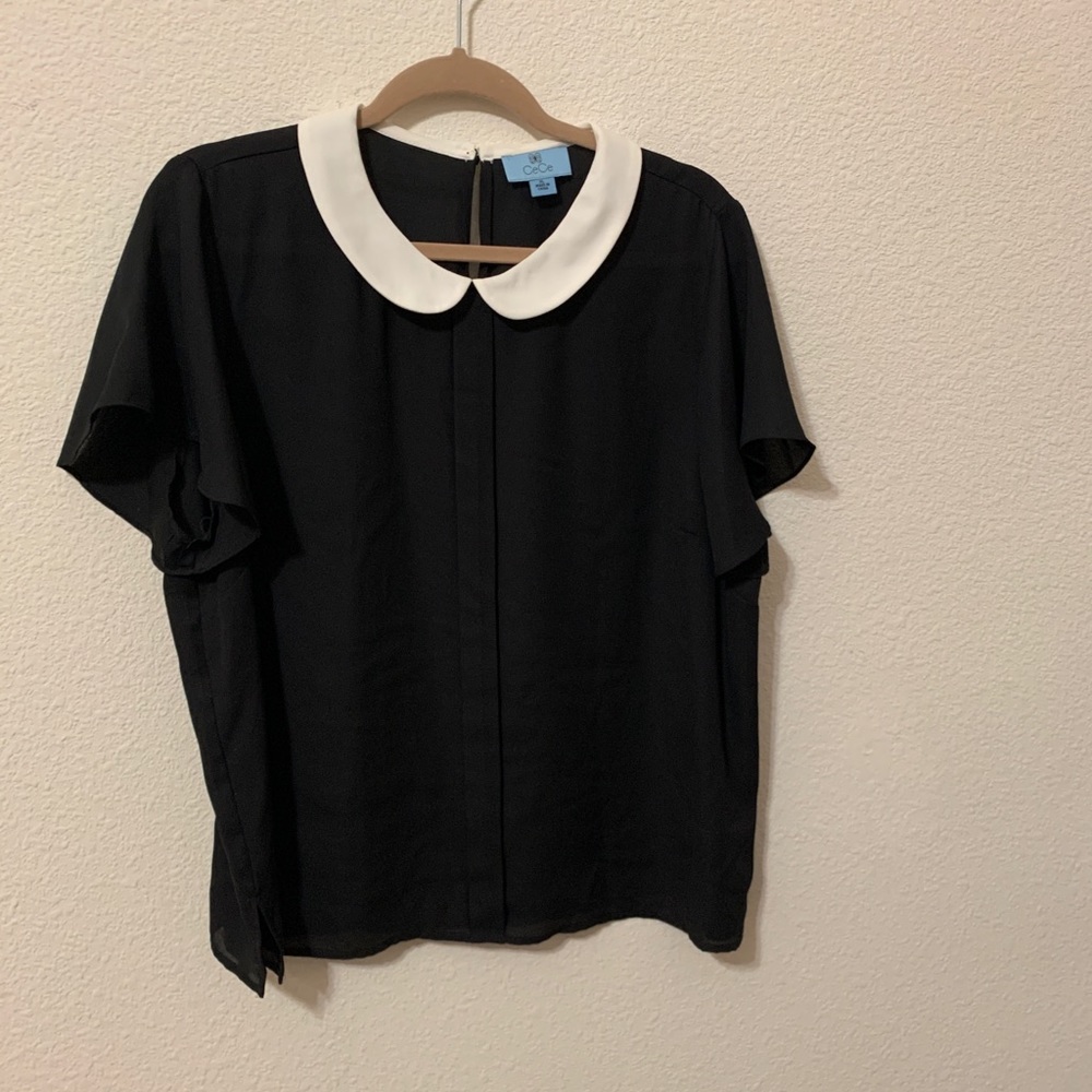 Nice Black Blouse with White Collar
